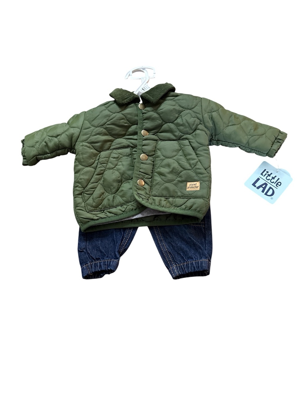 Olive Quilted Baby Jacket